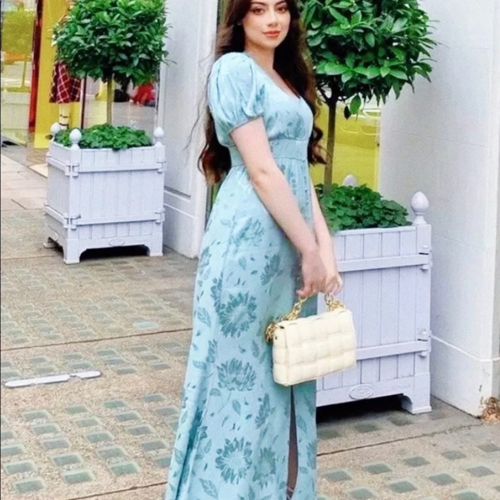 ZARA FLORAL JACQUARD DRESS